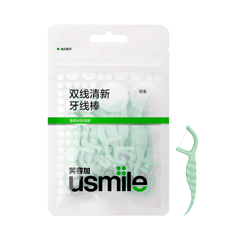 🎁 usmile Zahnseide-Picks Twin-Line für Tiefenreinigung 18 Stück (100% Rabatt)
