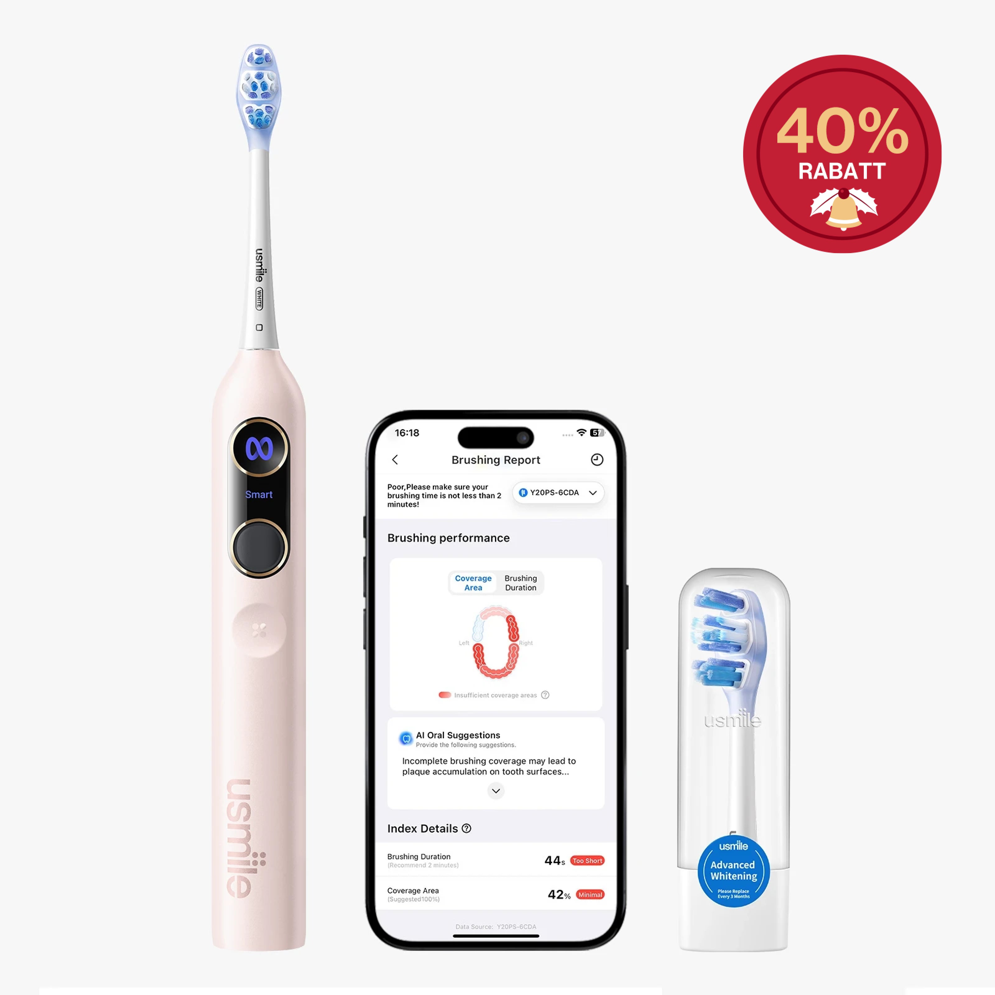usmile Y20 PRO Verbesserte elektrische Zahnbürste mit KI-Unterstützung