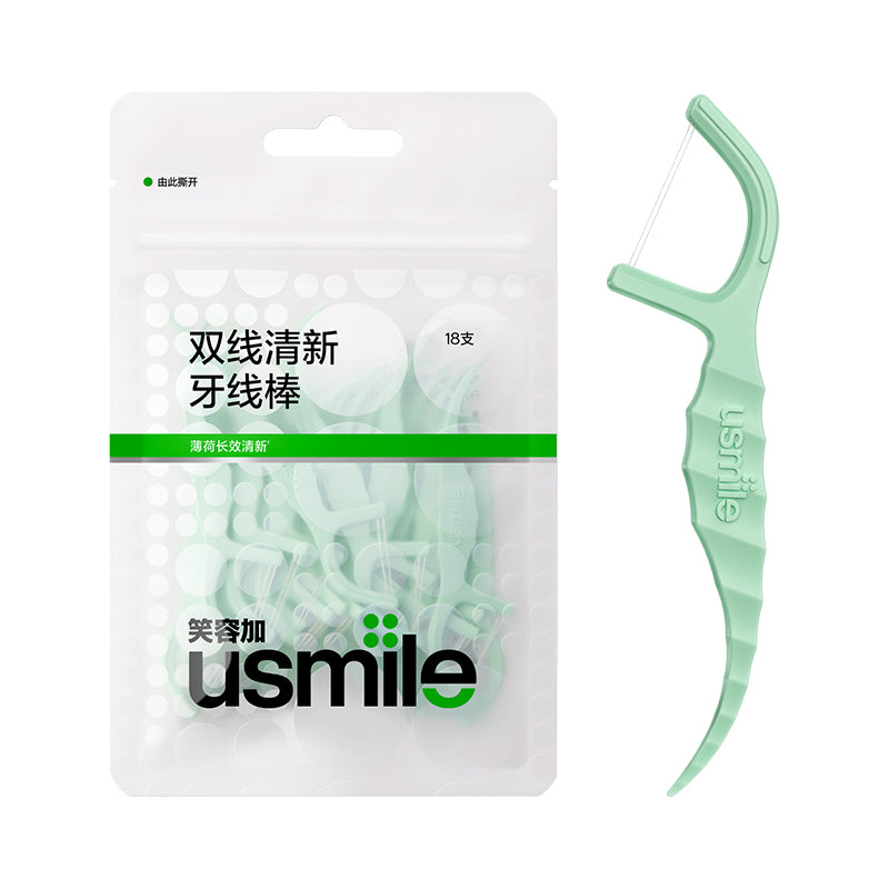 🎁 usmile Zahnseide-Picks Twin-Line für Tiefenreinigung (100 % Rabatt)