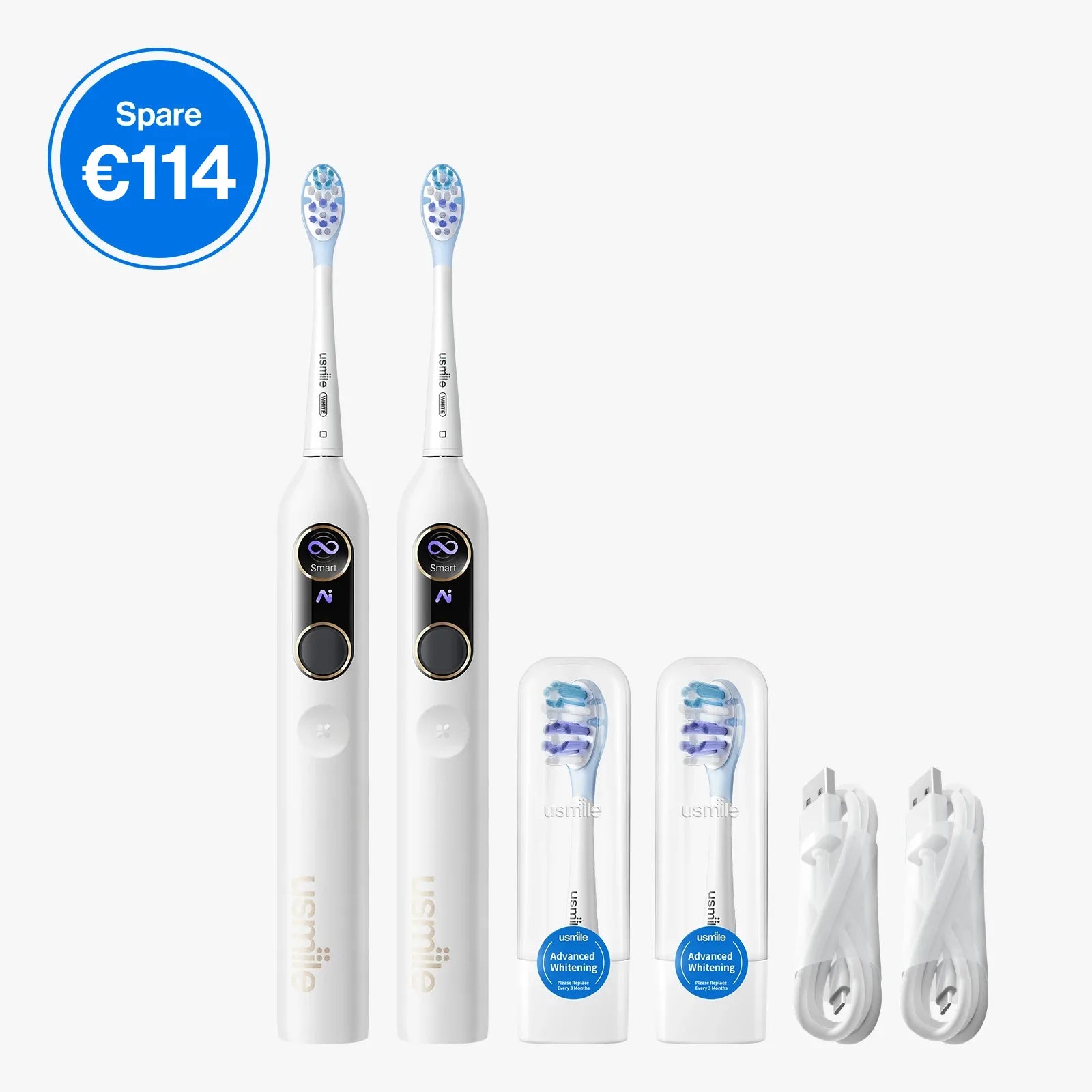 usmile Y10 PRO Elektrische Zahnbürste mit Erinnerung an ausgelassene Stellen– Bundle