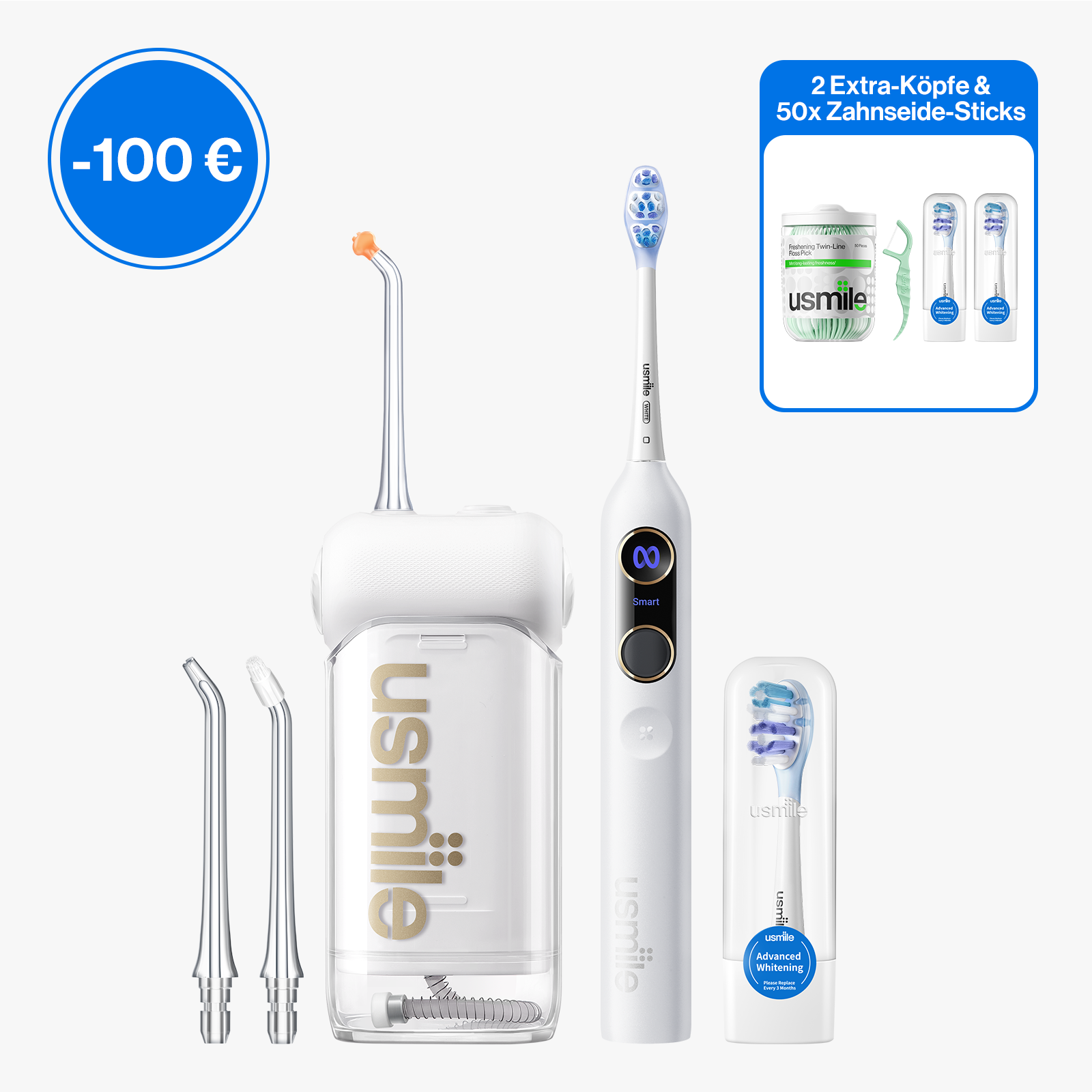 usmile Y20 PRO KI-Elektrische Zahnbürste x C10 Tragbare Munddusche