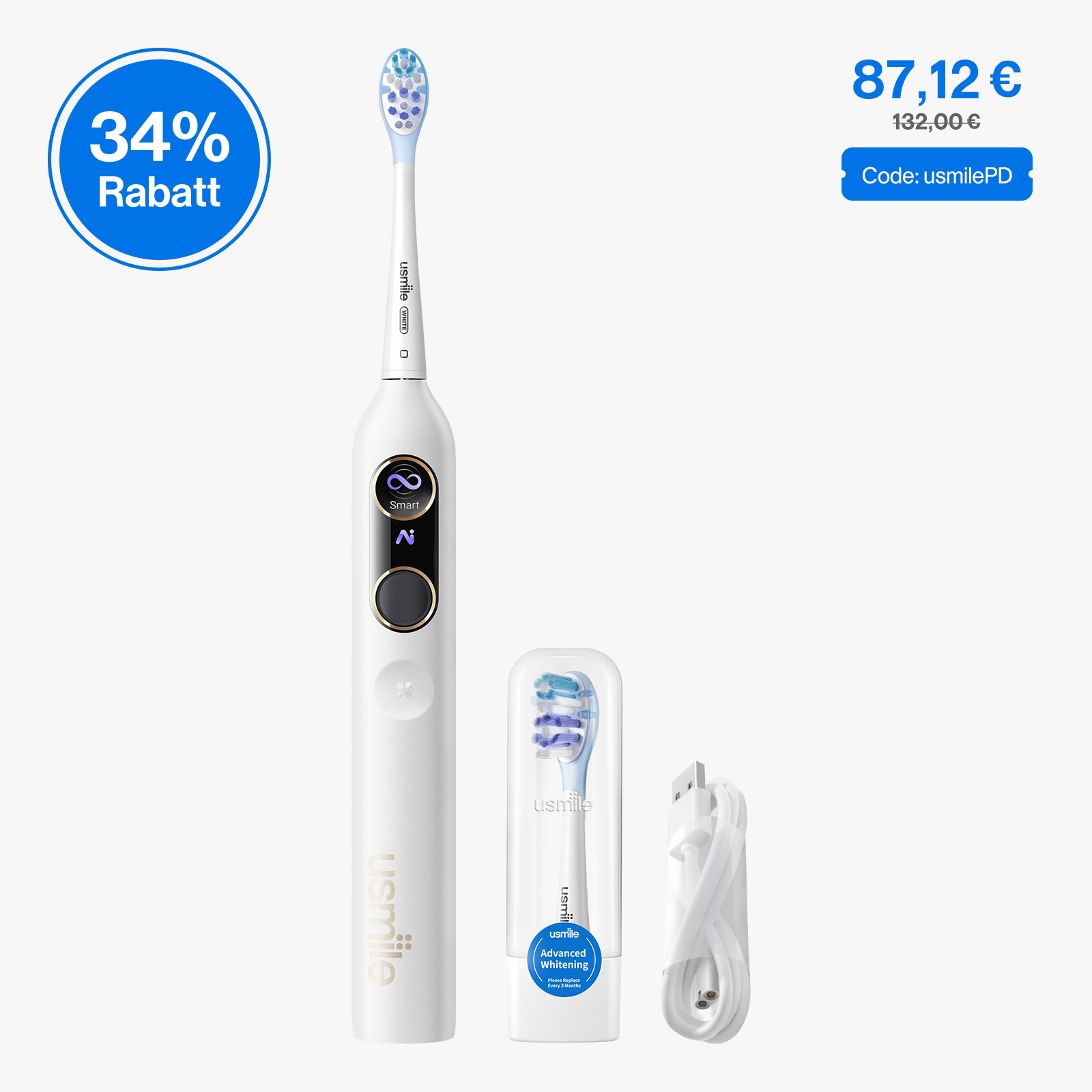 usmile Y10 PRO Elektrische Zahnbürste mit Erinnerung an ausgelassene Stellen